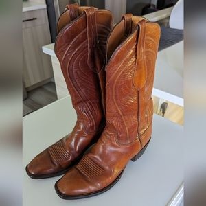 Lucchese Genuine Leather Brown Cowboy Boots SIZE 9D
